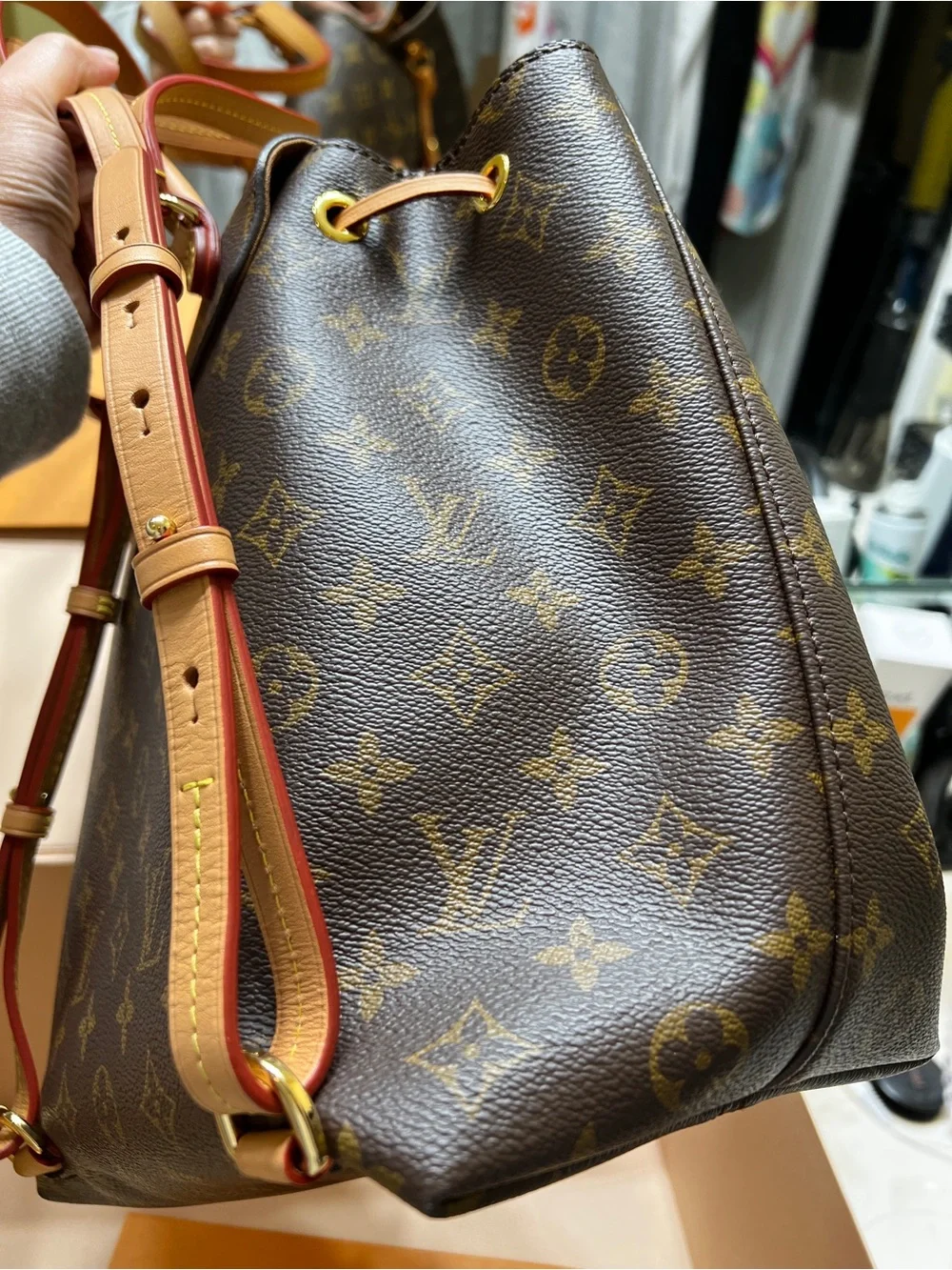 Louis Vuitton Monogram Canvas Backpack in Brown and Vachetta